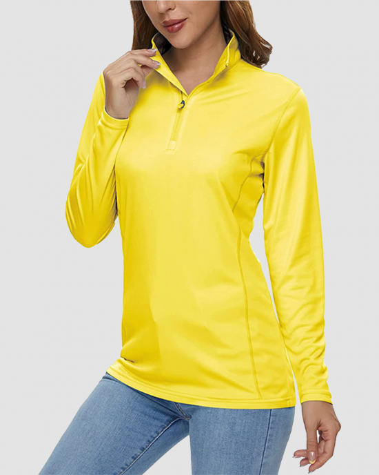 Women UPF 50+ Sun Protection Half Zip Quick Dry Shirt