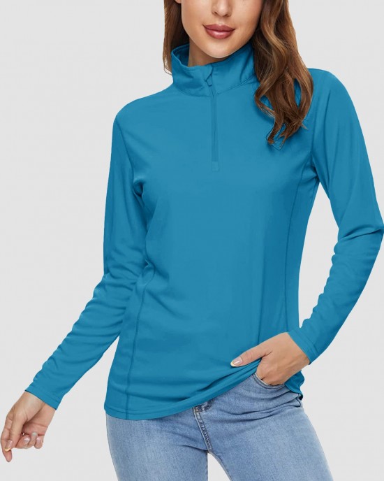 Women UPF 50+ Sun Protection Half Zip Quick Dry Shirt