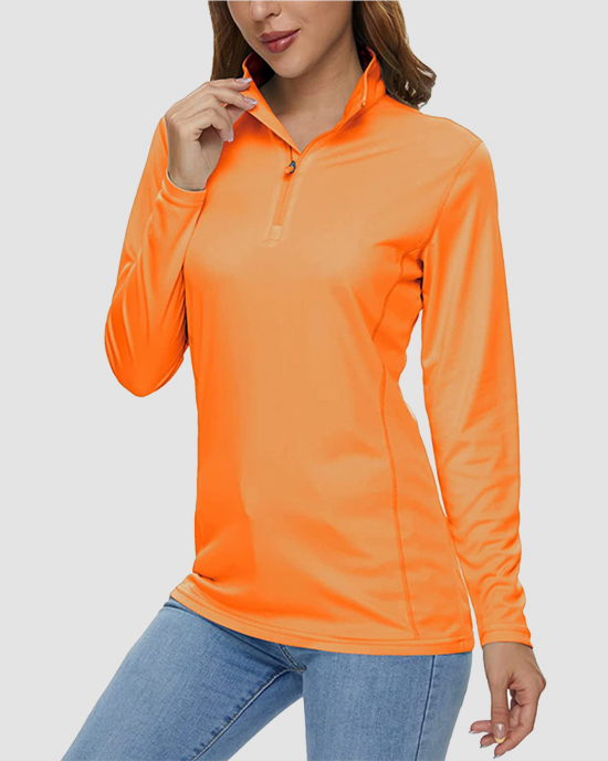 Women UPF 50+ Sun Protection Half Zip Quick Dry Shirt