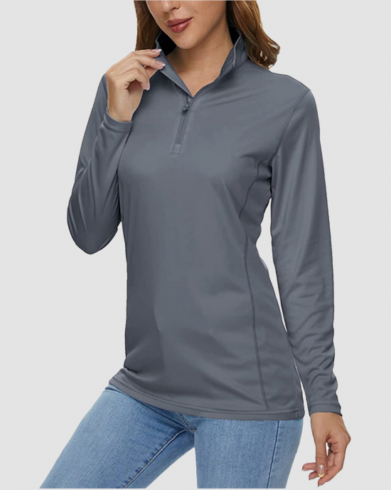 Women UPF 50+ Sun Protection Half Zip Quick Dry Shirt