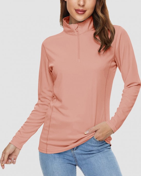 Women UPF 50+ Sun Protection Half Zip Quick Dry Shirt