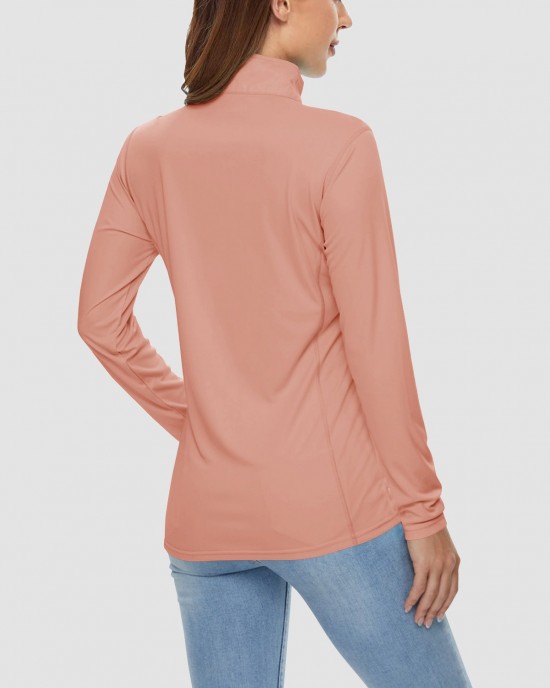 Women UPF 50+ Sun Protection Half Zip Quick Dry Shirt