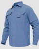 Mens Fishing Hiking Shirts with Detachable Sleeves Long/Short Sleeve Quick Dry