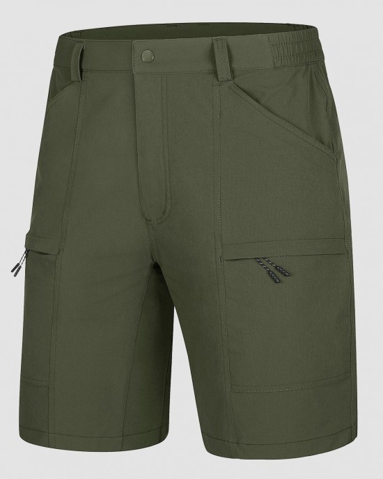 Men's Hiking Shorts with 5 Pockets Water-Resistant Ripstop Quick Dry Fishing Shorts