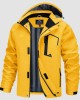 Men's Hooded Water Resistant Rain Jacket Windbreaker with Multi Pockets for Hiking Fishing Runing