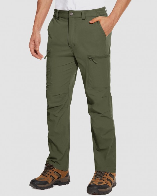 Men's Hiking Pants with 6 Pockets,Water Resistant Ripstop Outdoor Pants,Lightweight Quick Dry