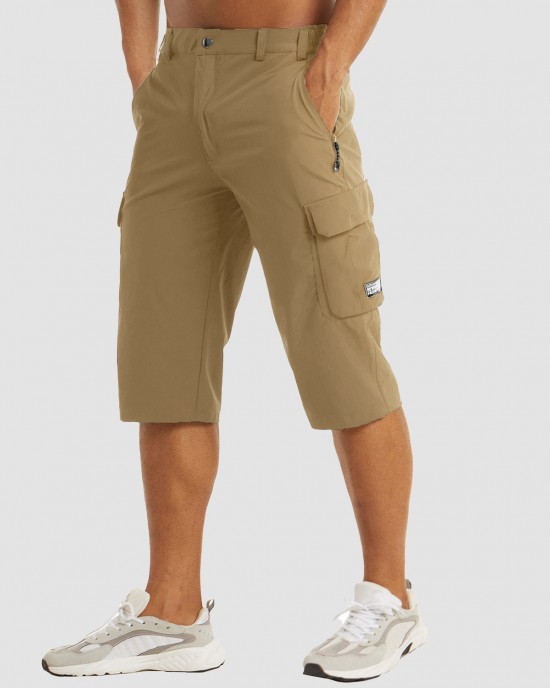 Men Knee Length Shorts Lightweight Thin Quick Dry Cargo Shorts