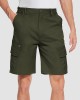 Men Classic Cargo Lightweight Many Pockets Work Elastic Waist Casual Cotton Comfortable Shorts