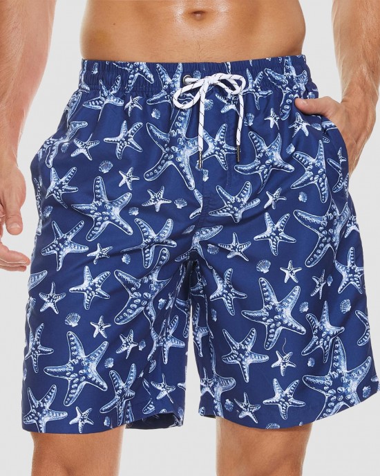 Men's Beach Shorts Swimming Trunks Mesh Lining Shorts with 2 Pockets Quick Dry