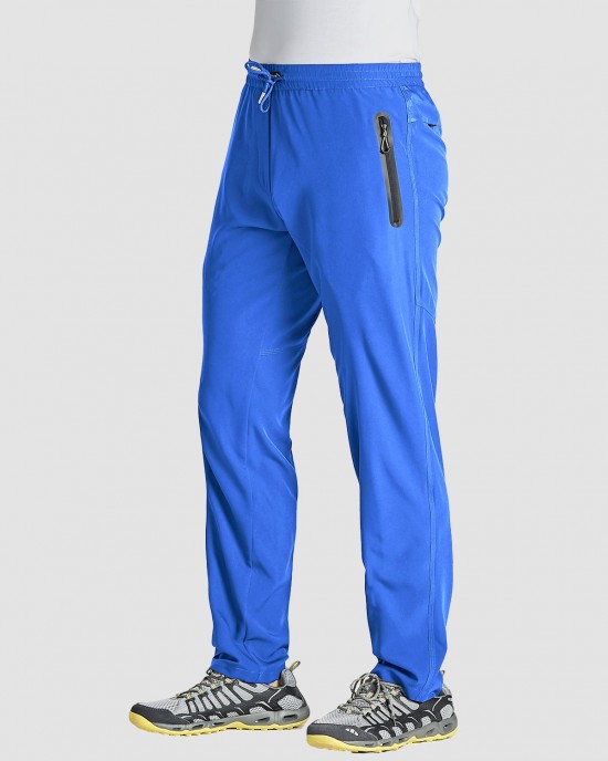 Men Track Summer Lightweight Quick Dry Sweatpants With Zipper Pockets