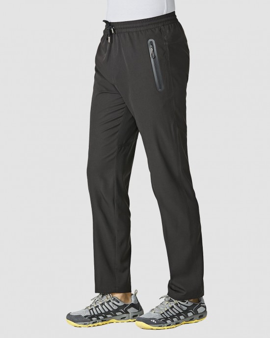 Men Track Summer Lightweight Quick Dry Sweatpants With Zipper Pockets