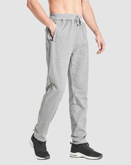 Men Fitness Pants with Two Zip Pockets Fashion Workout Sweatpants