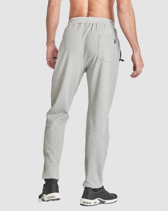 Men Fitness Pants with Two Zip Pockets Fashion Workout Sweatpants