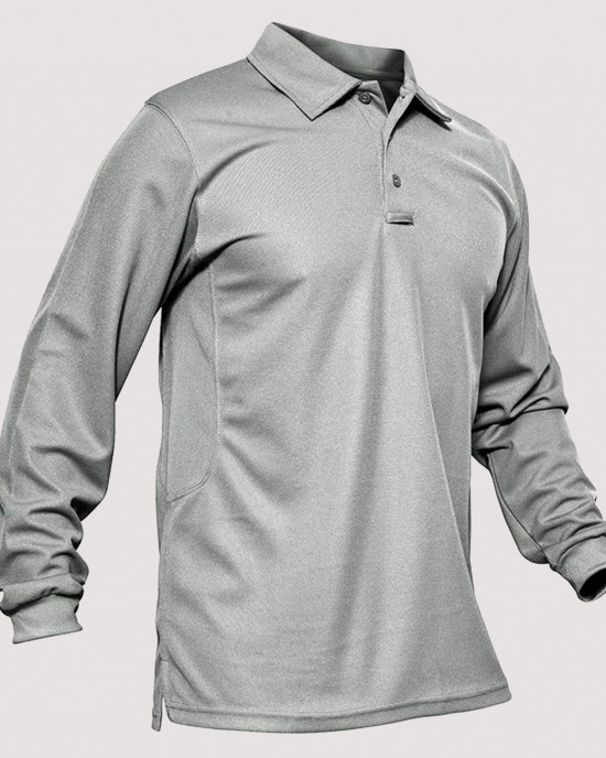 Men's Sport Long Sleeve Polo Quick Dry Performance  Breathable Comfortable Jersey Golf Tennis Shirt