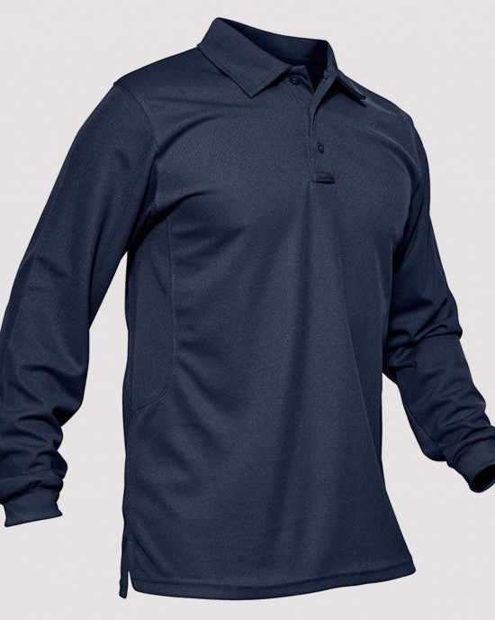 Men's Sport Long Sleeve Polo Quick Dry Performance  Breathable Comfortable Jersey Golf Tennis Shirt