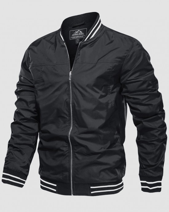 Men's Jacket Lightweight Windbreaker Bomber Jacket Windproof Casual Jacket Outwear