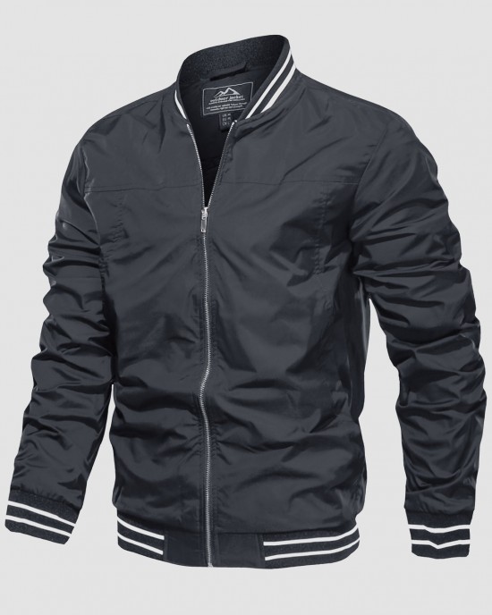 Men's Jacket Lightweight Windbreaker Bomber Jacket Windproof Casual Jacket Outwear