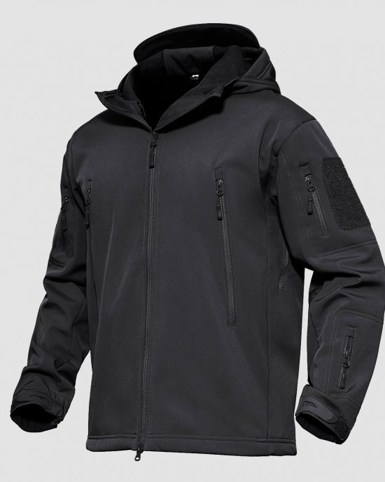 Men's Hooded Tactical Jacket Water Resistant Soft Shell Winter Coats