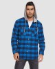 Men's Cotton Flannel Shirts Hoodie Long Sleeve Casual Button Down Plaid Fleece Shirts with 2 Pockets