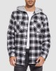 Men's Cotton Flannel Shirts Hoodie Long Sleeve Casual Button Down Plaid Fleece Shirts with 2 Pockets