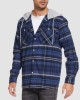 Men's Cotton Flannel Shirts Hoodie Long Sleeve Casual Button Down Plaid Fleece Shirts with 2 Pockets