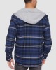 Men's Cotton Flannel Shirts Hoodie Long Sleeve Casual Button Down Plaid Fleece Shirts with 2 Pockets