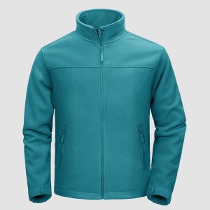 Men's Fleece Jacket with Zipper Pockets Full Zip Lightweight Warm Winter Casual Jacket Coat