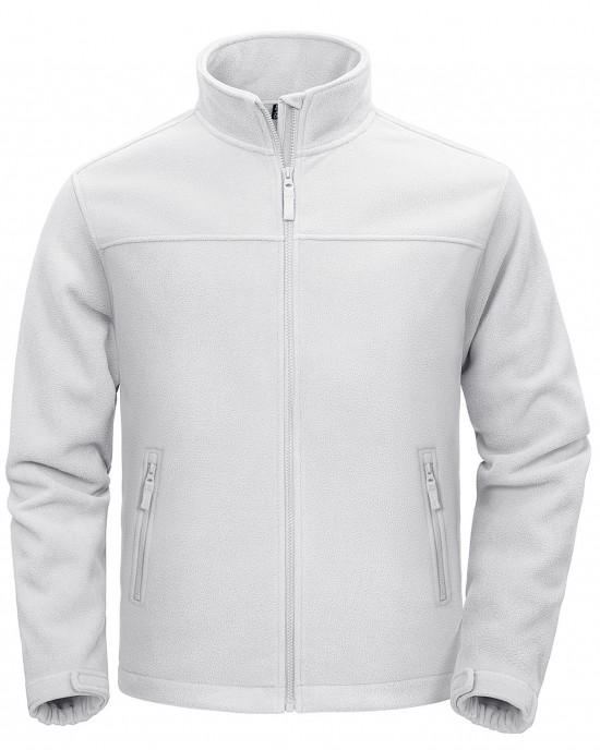 Men's Fleece Jacket with Zipper Pockets Full Zip Lightweight Warm Winter Casual Jacket Coat