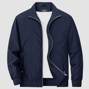 Men's Jacket Stand Collar Lightweight Windproof Outwear Windbreaker for Spring