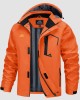 Men's Hooded Water Resistant Rain Jacket Windbreaker with Multi Pockets for Hiking Fishing Runing