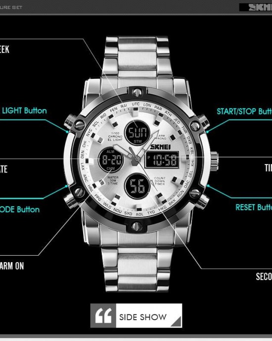 SKMEI - Digital Display Multifunctional Chronograph Quartz Wristwatch