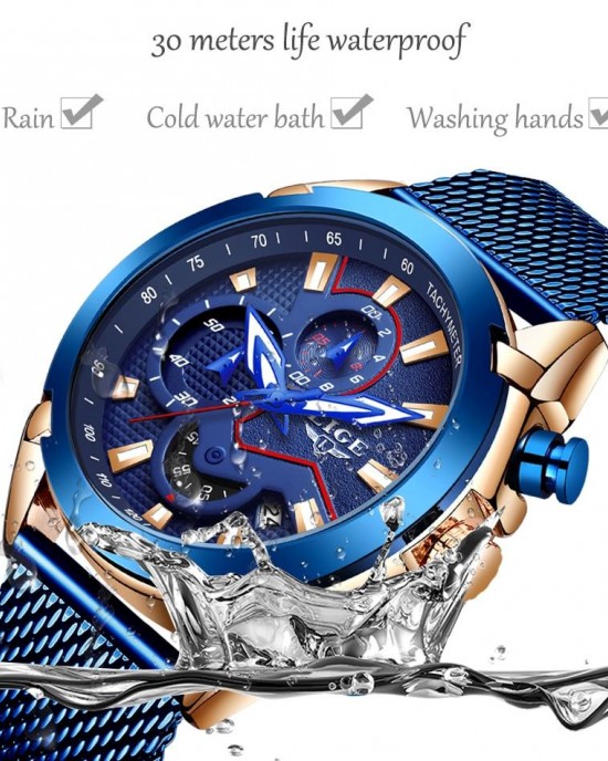 LG9973 - Men's Stainless Steel Waterproof Military Quartz Watch