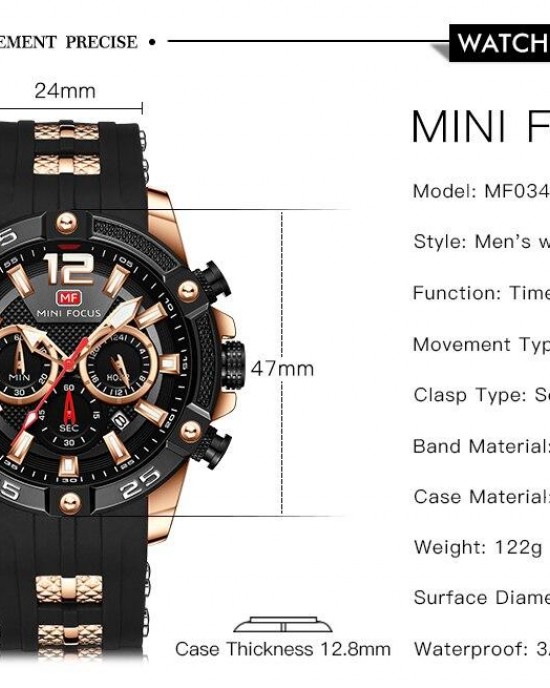 MINI FOCUS - Big Dial Chronograph Quartz Watch