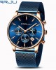 CRRJU - Fashion Stainless Steel Waterproof Quartz Watch