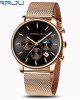 CRRJU - Fashion Stainless Steel Waterproof Quartz Watch