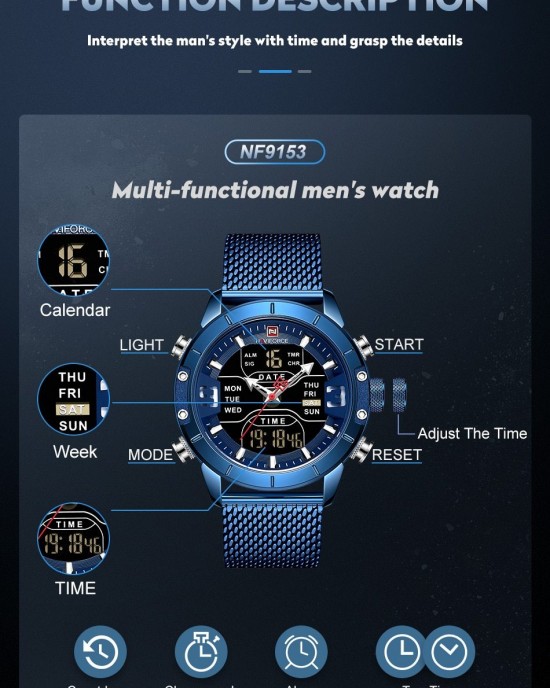 NAVIFORCE - LED Digital Display Military Sport Quartz Wrist Watch