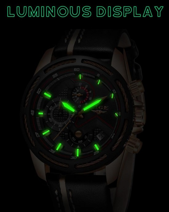 LG9882 - Waterproof Luminous Chronograph Quartz Watch