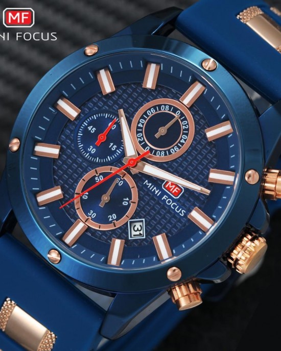 MINI FOCUS - 3D Bolt Design 6 Hands Quartz Watch