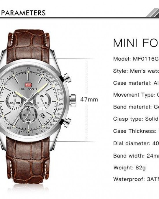 MINI FOCUS - Multifunction Sport Quartz Waterproof Watch