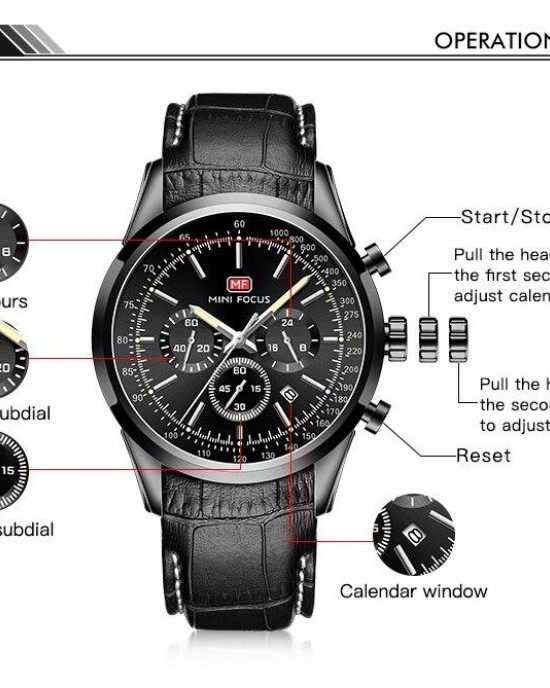 MINI FOCUS - Multifunction Sport Quartz Waterproof Watch