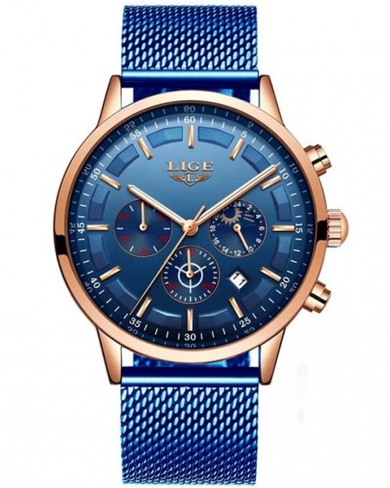 LG9893 - Luxury Quartz Moon Phase Chronograph Watch