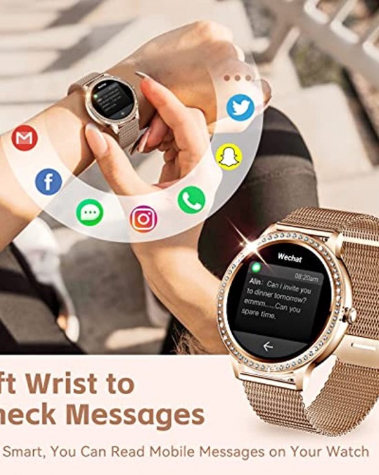 NEKTOM 1.32'' Full Touch Life Waterproof Fashion Heart Rate Lady Smartwatch i70