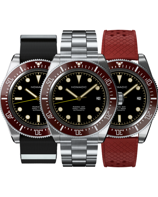 Crimson Dawn - Maraí 401 Date - Dive Watch with Date