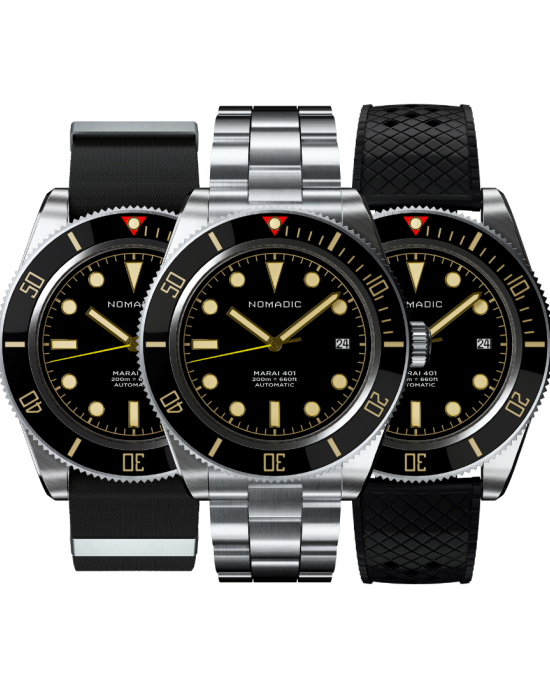 Classic Black and Gold - Maraí 401 Date - Dive Watch with Date