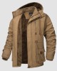 Men Parka Jacket Cotton Cargo Military Army Coat Winter Thick Fleece Warm Overcoat