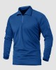 Men's Polo Shirt with Front Zip Tactical Shirts Performance Long Sleeve Golf Shirt