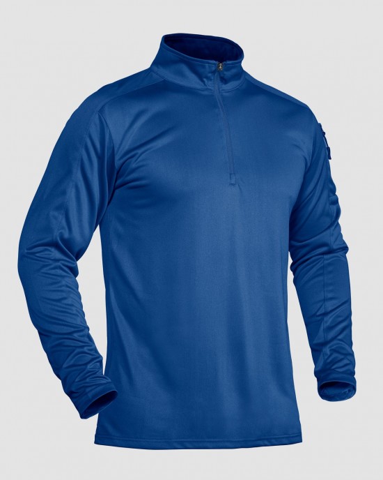 Men's Polo Shirt with Front Zip Tactical Shirts Performance Long Sleeve Golf Shirt