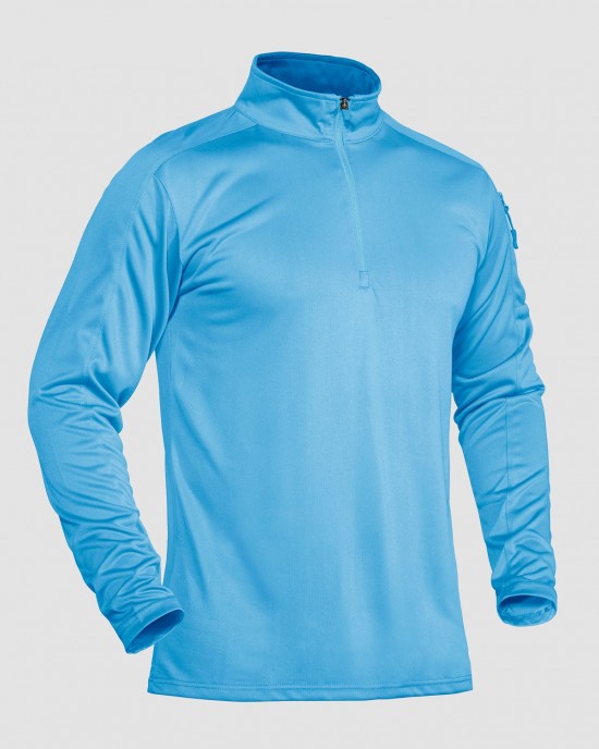 Men's Polo Shirt with Front Zip Tactical Shirts Performance Long Sleeve Golf Shirt